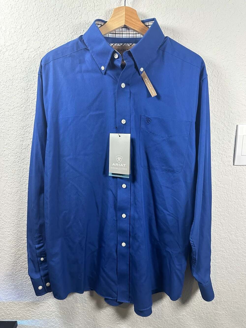 Ariat WF Solid LS Shirt Size M Royal Sapphire